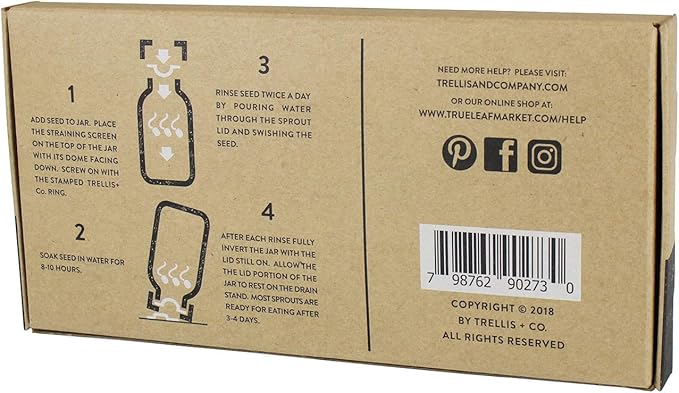 | Stainless Steel Sprouting Kit, 2 Pack & Sprouting Stands | Rust Proof 316 Stainless, Curved Mesh, Fits Most Wide Mouth Mason Jars | Grow Your Own Organic Sprouts From Seeds, Sprouter