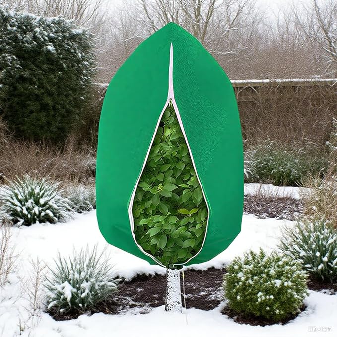 Large Winter Plant Covers Freeze Protection Kit - 86x95 Reusable Frost Blankets with Adjustable Drawstring for Outdoor Bushes Potted Plants Tree