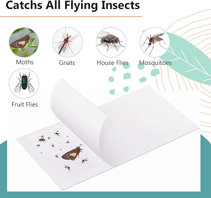 Qualirey 20 Pack Replacement Fly Glue Boards, Compatible with Gardner FlyWeb Fly Classic and Plus Light Trap, Sticky Cards Fly Traps for Indoors, Trap Fruit Flies, Mosquitoes, Gnats