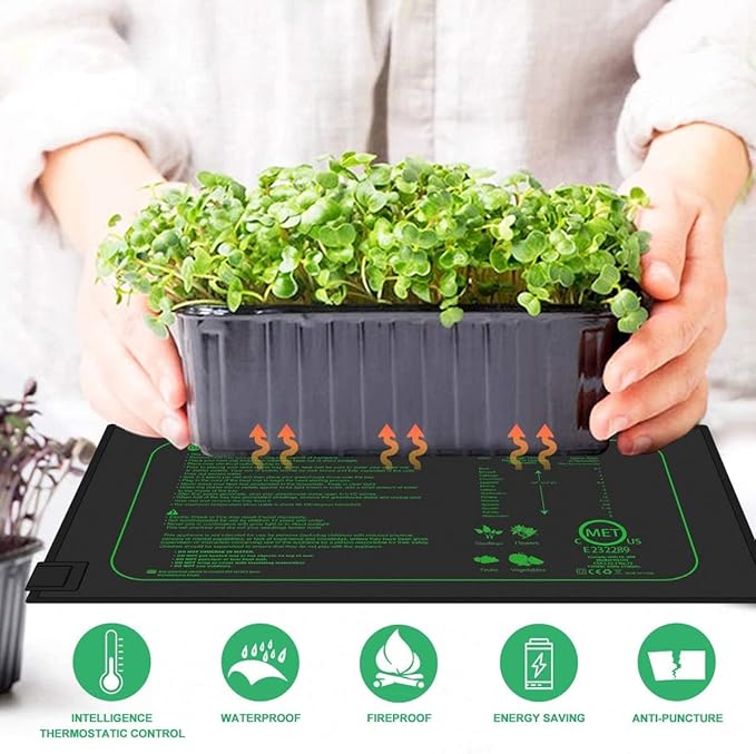 Seedling Heat Mat Plant Heating Pad for Indoor Home Gardening Seed Starting 10" x 20.75" Waterproof Heating Pad for Indoor Plants Warm Germination Heating Pad Seed Heating Pad Seed Warming Mat