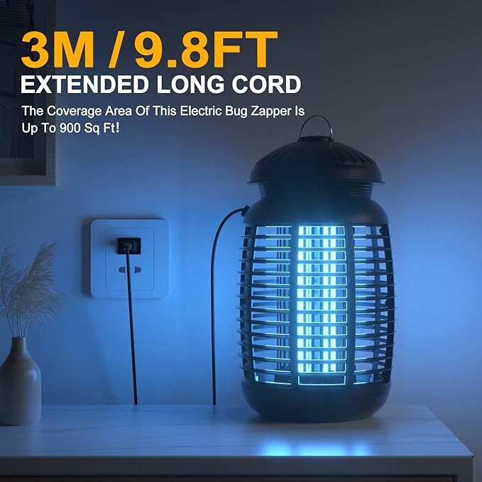 Bug Zapper with Light Sensor, Mosquito Zapper Outdoor 4200V Electric Insect Killer, Waterproof Mosquito Killer, Fly Zapper, Fly Trap for Home Backyard Garden Patio, Mosquito Repellent Outdoor
