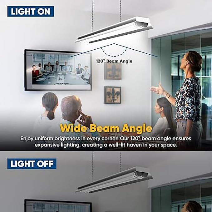 LEDMyplace 4FT LED T8 Ballast Bypass Type A+B Light Tube, 22W, 2860lm, Single/Double End Powered, ETL Listed, Replacement, T8 Bulbs 4 Foot 5000K, Clear, 3000K-6500K Selectable Lighting, 4 Pack