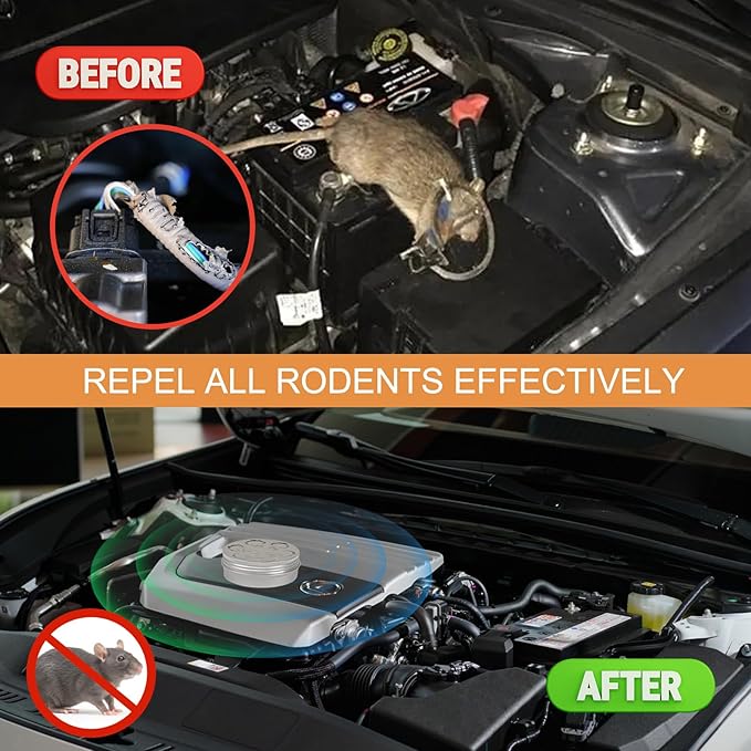 4 Pack Mouse Repellent,Rodent Repellent for Car Engines,Humane Mouse Traps for Car,House,Home,Indoor