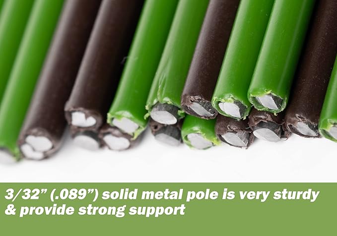 20-PCs 15-3/4" Plastic Coated Orchid Stakes for Plants Support, Bendable Orchid Support Stakes - Green