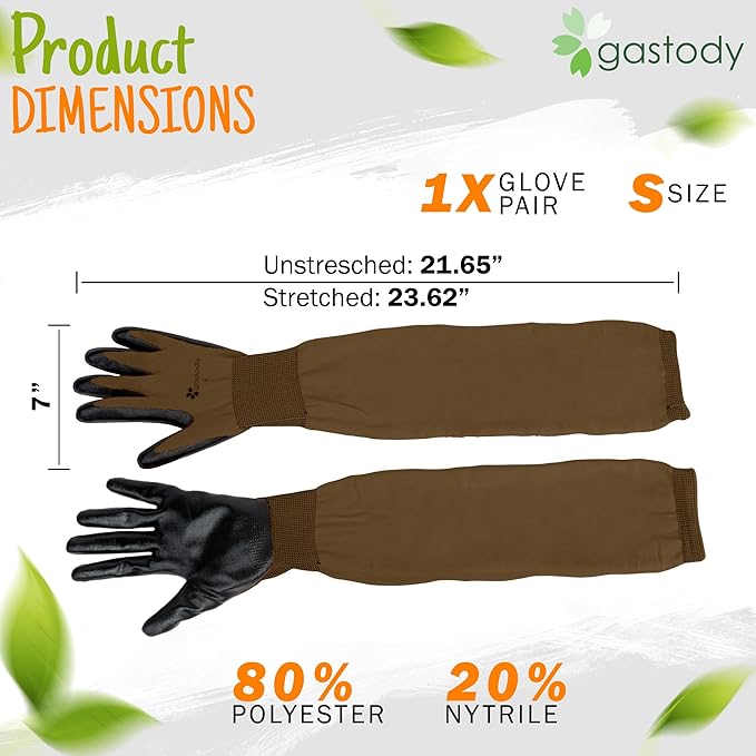 Gastody™ Long Sleeve Gardening Gloves Women and Men - Long Cuff Garden Gloves, Multipurpose Heavy Duty Outdoor and Indoor