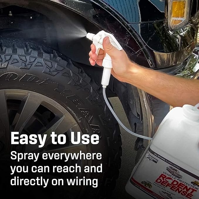 Exterminators Choice Vehicle Defense Spray for Cars & Trucks - 32 oz - Anti-Squirrel Peppermint & Garlic Formula - Repels Mice & Rats - Safe for Kids & Pets