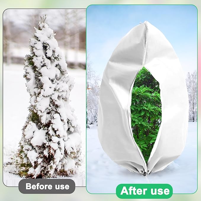 DQS 2 Pack Plant Covers Freeze Protection, 70.8" x82.6" Winter Frost Protection Blankets Frost Cloth,Suitable for Outdoor Winter Frost, Cold Weather, shrubs, Trees, Jackets, and coverings