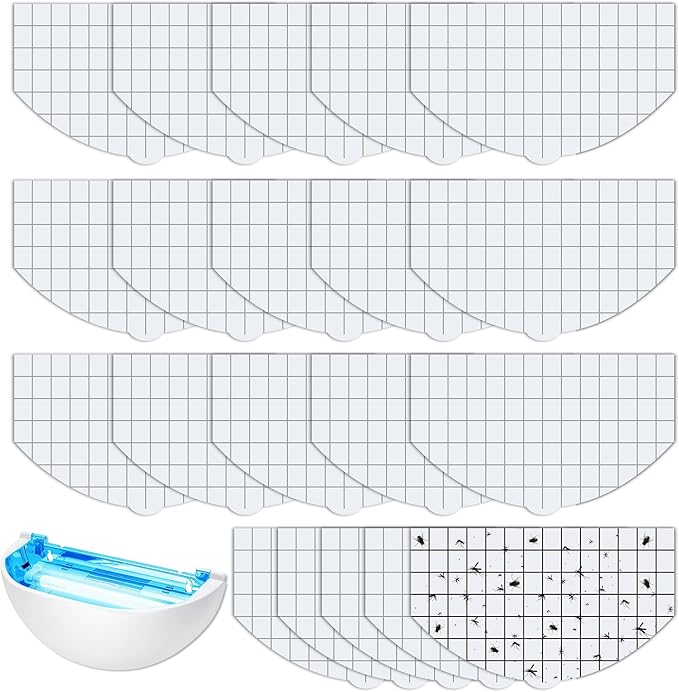 Qualirey 20 Pack Flying Insect Trap Refill Compatible with Faicuk FA-FLT07 Wall Sconce Fly Trap, Replacement Fly Glue Boards Refills for Capturing Flies, Moths, Gnats, Mosquitoes
