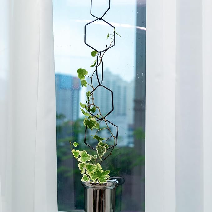 17PCSMetal Hanging Trellis for Pothos Plant Climbing Support | Vine Wall Lattice for Indoor and Outdoor Garden | House Accessories for Climbing Plants | Small Metal Trellis for Lattice Support