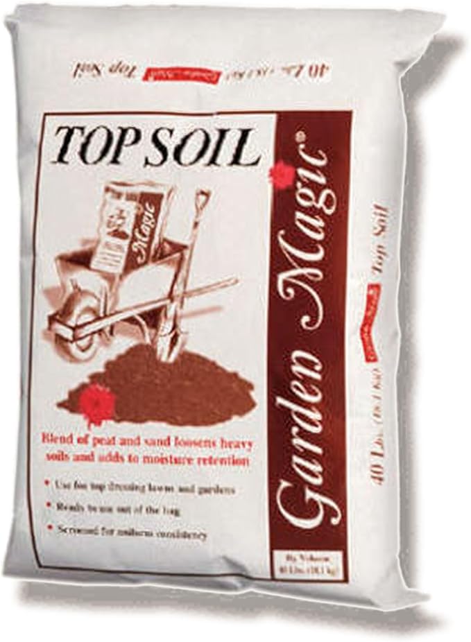 Michigan Peat Garden Magic Indoor and Outdoor Organic Planting Potting Top Soil Blend Mix, 40 Pound Bag (8 Pack)