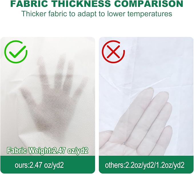 2 Packs Plant Covers Freeze Protection, 47"W X 70"H Large Frost Blankets 2.47oz/yd² with Zipper Drawstring, Reusable Frost Cloth Winter Tree Covers Shrub Jackets for Outdoor Plants Fruit Tree Potted