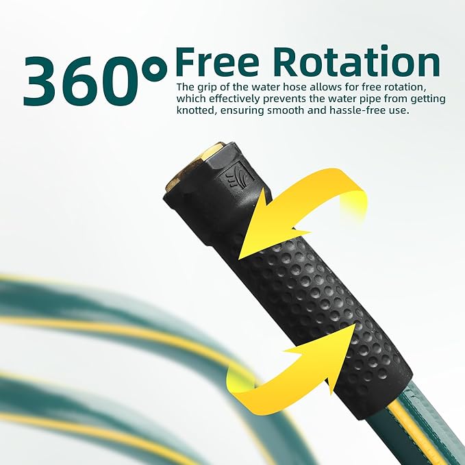 Solution4Patio Short Leader Green Garden Hose 5/8 in. x 12 ft. -Kink Free, Leakproof, Male/Female Fittings -Heavy Duty Durable Flexible Lightweight Water Pipe -Brass Aluminum Ends for Household & Yard