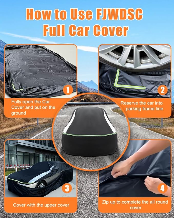 Full Enclosed Small Car Covers Universal Fit for Miata,Mini Cooper,Z1/Z3,SLK-Class,Polo/Rabbit 1975-1984,Fiesta,Solstice,Yaris/MR2,Honda S2000,Saturn Sky,Chrysler Crossfire,Fiat 124 Spider