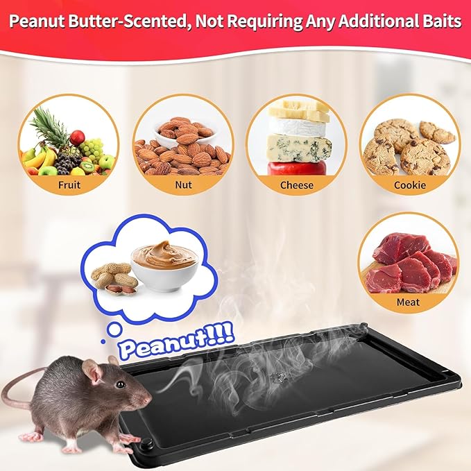 LULUCATCH Glue Mouse Traps Indoor for Home 18 Pack, Pre-Baited Sticky Plastic Glue Boards for House, Snake, Lizard, Insect, Mice, Rats & Spider Traps, Pet Safe Pest Control