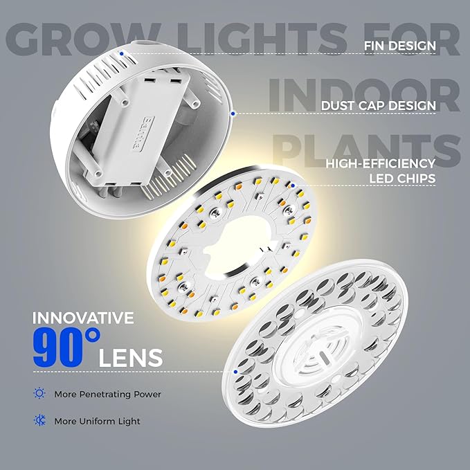 Barrina Orbgrow OG09 Puck Grow Light with Timer, 660nm Red LEDs 18W(2 x 9W, 270 Watt Equiv), Full Spectrum Plant Light for Indoor Plant, Magnetic & Linkable, 5 Levels Dimmable for Plant Shelf, 2 Packs