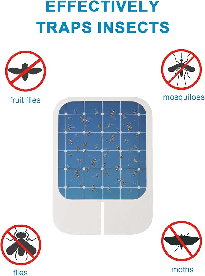 20 Pack Refill Glue Boards for VF01 Flying Insect Trap Plug-in, Replacement Sticky Glue Cards for Fly Trap Indoors