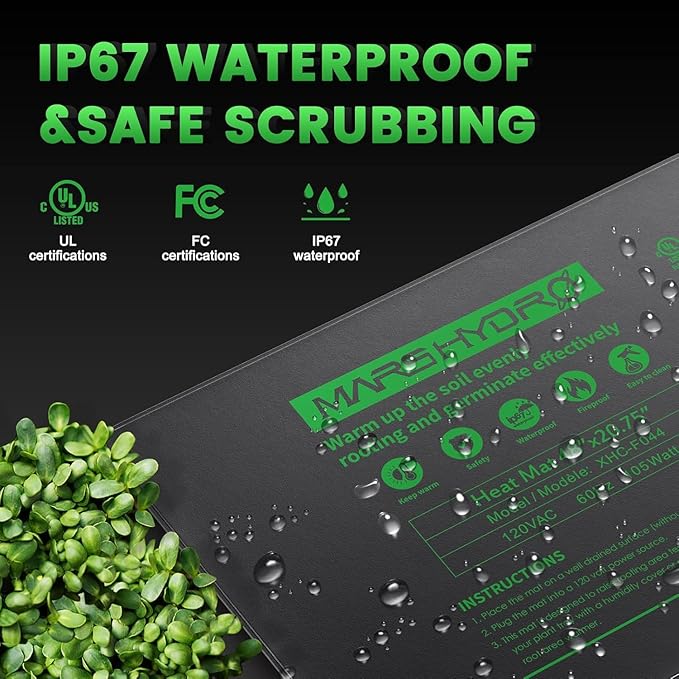 MARS HYDRO 48''x20.75'' Seedling Heat Mat with Thermostat Combo Set,Heating Pad for for Germination, Indoor Gardening, Greenhouse