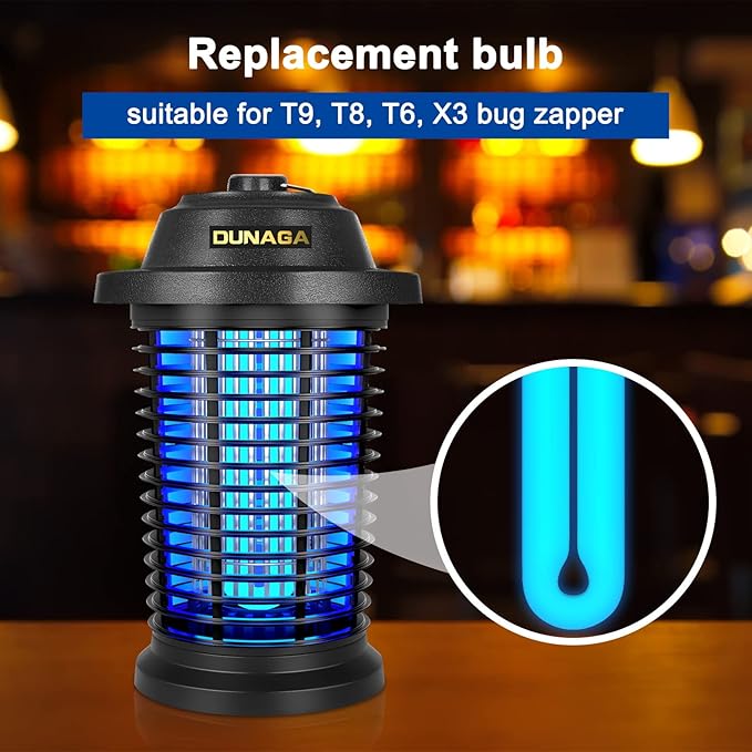 Replacement Bulb for T9, T6, K15 Bug Zapper, 15W, 4-Pin Base, U-Shaped Twin Tube Bulb