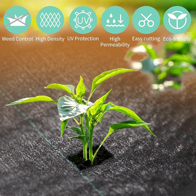 6.5FT x 300FT Weed Barrier Landscape Fabric Heavy Duty,Weed Blocker Fabric, Geotextile Fabric Under Gravel,Garden Tarp to Prevent Weeds, Landscaping Fabric, Driveway Fabric
