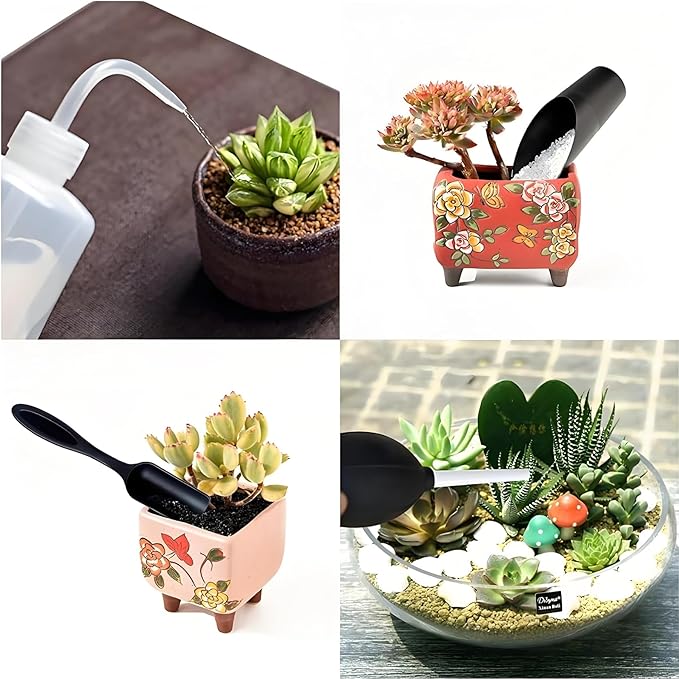 Garden Hand Tools, Indoor Plant Tools Set - Plant Repotting Mat Kit,Mini Garden Transplanting Tools for Indoor Outdoor Miniature Fairy Flower Plant Care (28PCS Black Set)
