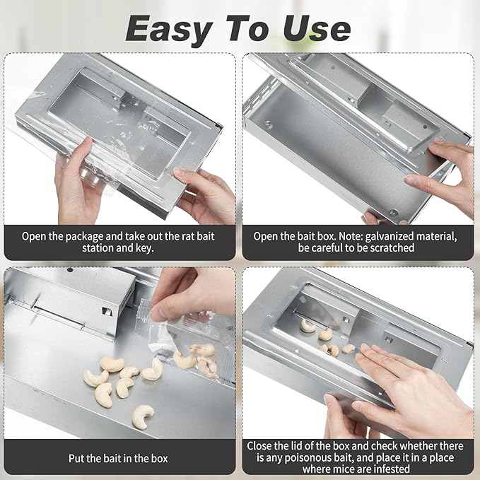 Qualirey 8 Pack Multi Catch Mice Trap Clear Top Humanized Mouse Trap Rodent for Indoor Outdoor Rat Control Pet and Security (Silver)