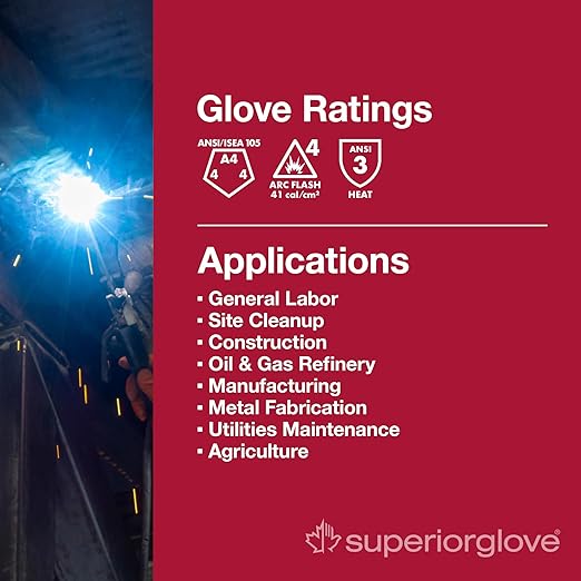Superior Glove Endura Cut and Water Resistant Leather Work Gloves for Men & Women – 378GOBKL Small (Pack of 1 Pair)