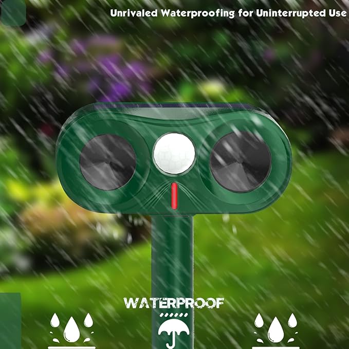 Powerful Cat Repellent Outdoor for Yard & Garden & Farm,Ultrasonic Animal Deterrent with Adjustable Sensitivity,Solar Pest Repellent, Racoon Squirrel Repellent Outdoor to Keep Unwanted Animals Away