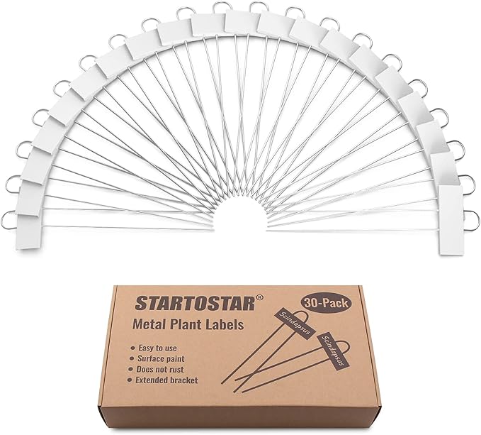 30-Pack Metal Plant Labels, 10.6" Garden Markers Reusable Nursery Tags for Vegetables Herb Flower Seed Greenhouse