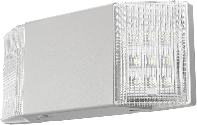 Spectsun 1 Packs Hardwired Emergency Exit Light Fixtures for Business, with Battery Backup, Two Head Adjustable LED Emergency Lighting, UL 924 Certified,AC 120/277V.