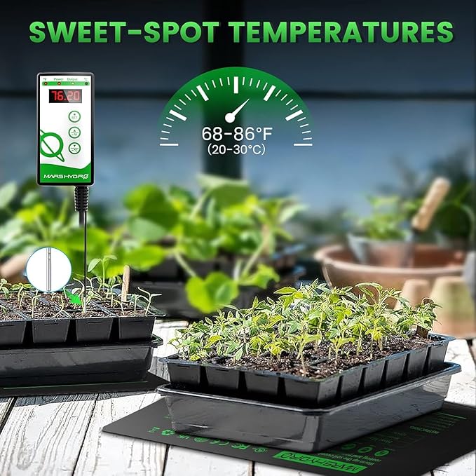 MARS HYDRO 48''x20.75'' Seedling Heat Mat with Thermostat Combo Set,Heating Pad for for Germination, Indoor Gardening, Greenhouse