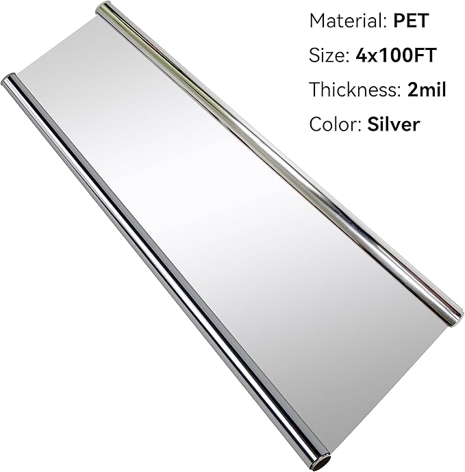 TEXALAN(R) Reflective Mylar Film for Indoor and Outdoor Gardening Grow Room 4FT x 100FT 2 Mil