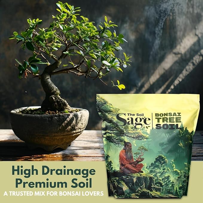 5qts/5l Premium Bonsai Mix - U.S.A. Made Ready to Use - Akadama, Pumice, Lava Rock, Pine Bark Fines - Large Bag for All Bonsai Tree Varieties - High Drainage Potting, Repotting