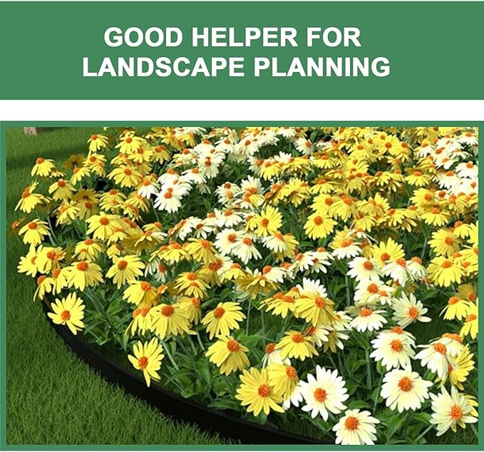Garden Edging Border,66ft Landscape Edging Border Garden Border Edging【4 INCH Hight】 Lawn Edging Border Include 60 Stakes, Paver Edging for Yard, Lawn, Gardens (Black)
