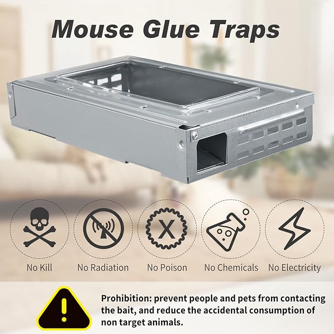 Qualirey 8 Pack Multi Catch Mice Trap Clear Top Humanized Mouse Trap Rodent for Indoor Outdoor Rat Control Pet and Security (Silver)