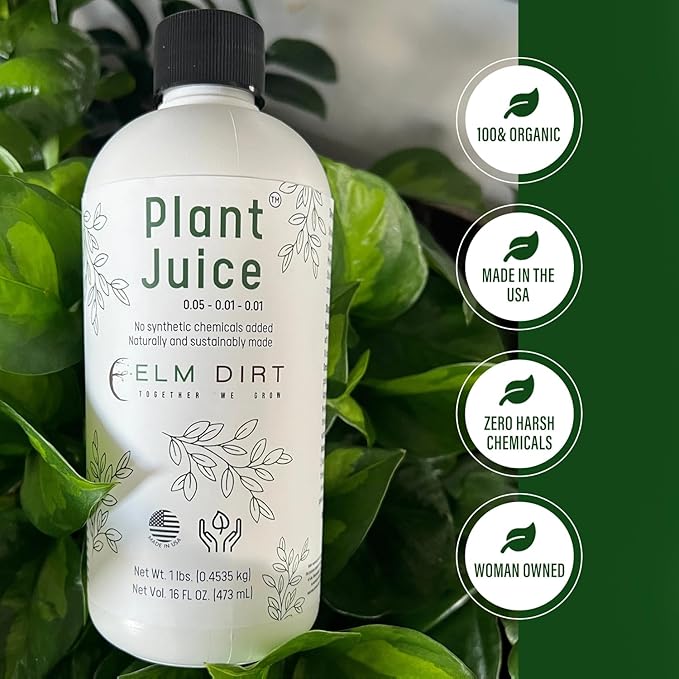 Elm Dirt Plant Juice Organic Fertilizer for All Plants - Indoor or Outdoor (32 oz Bottle)