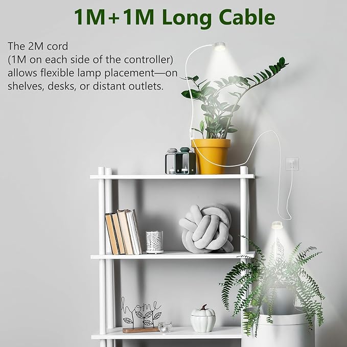 Grow Lights for Indoor Plants, 4000K Full Spectrum Plant Lights for Indoor Growing, 10 Brightness & 360° Adjustable Gooseneck & 3/9/12H Timer, Clip-on Small Grow Light for Succulents, Small Plant