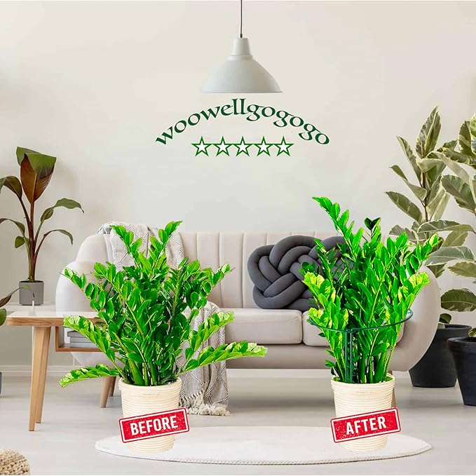 Half Round Snake Plant Support Stakes, Plant Ring for Peonies, Hydrangeas, and More - Sturdy, Rust-Proof Plant Supports for Indoor and Outdoor Potted Plants (6 Pack, 14x8Inch)