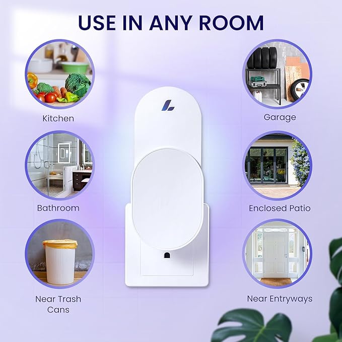 LiBa Fruit Fly Traps for Indoors, Flying Insect Trap for Indoors, Light Trap Captures Fruit Flies, Gnats and Houseflies, Plug-in Mosquito Killer Indoor Gnat Moth Catcher with 3 Refills