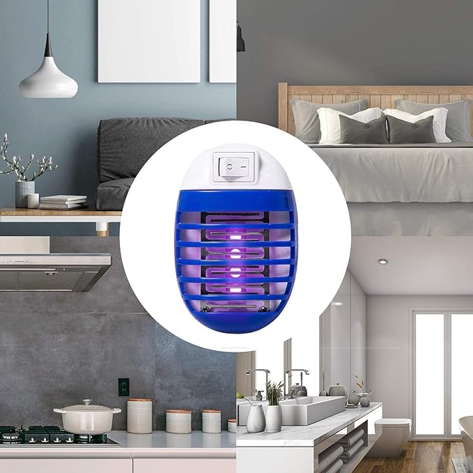 2 Pack Bug Zappers Indoor for Flying Insect Mosquito, Electronic Mosquito Zappers Gnat Traps with LED Light for Patio, Bedroom, Kitchen, Office