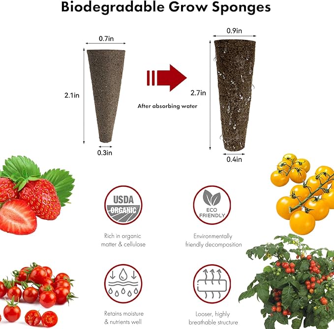 LYKOCLEAN Strawberry Seed Pods for AeroGarden, Ahopegarden, iDOO Hydroponics Growing System, 350 Seeds+ Including Red Cherry Tomato Golden Cherry Tomato, White Strawberry, Red Strawberry (12-Pods)