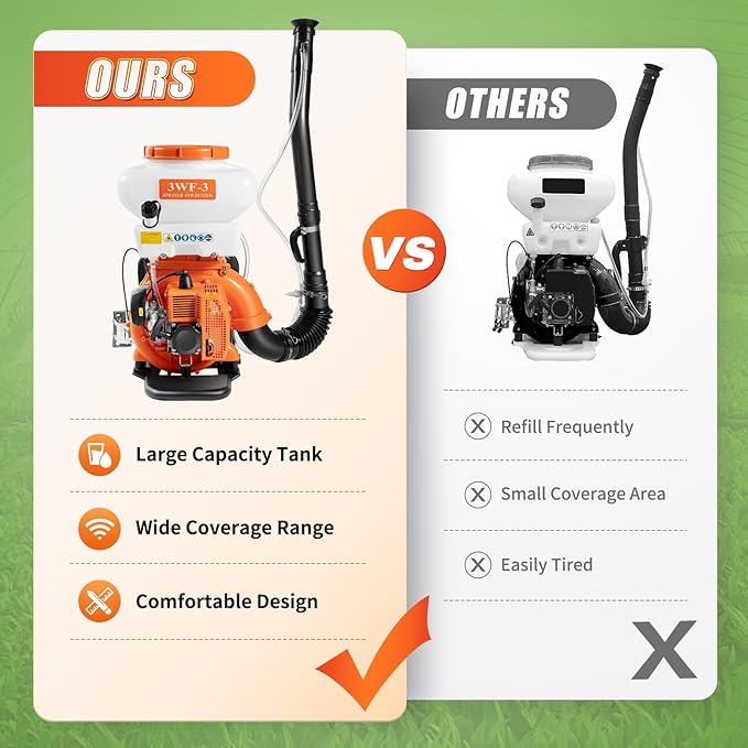 Gas Powered Backpack Sprayer, 3.7gal Fogger Sprayer Blower Garden Backpack Blower for Efficient Garden Spraying and Outdoor Protection