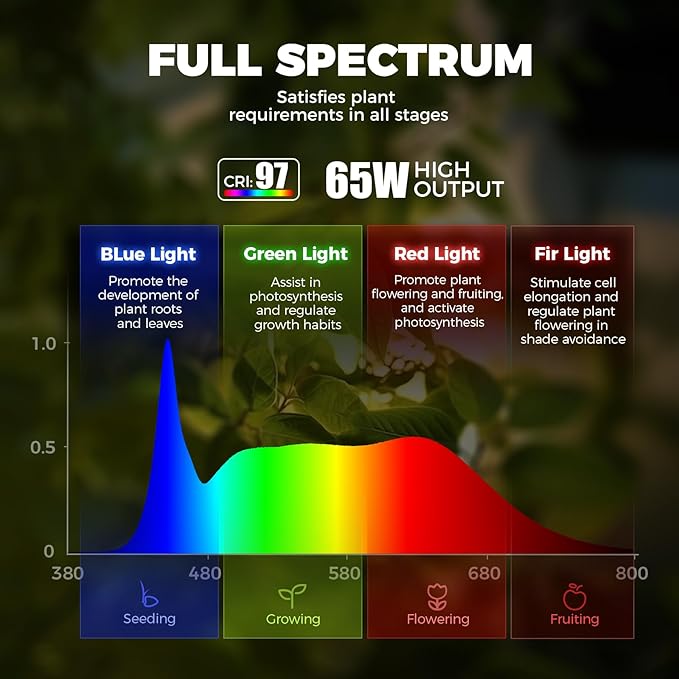 Barrina T1S Standing Grow Light for Indoor Plants with Timer, 65W 5000K High PPFD Tera Series Vertical Full Spectrum Grow Lights Adjustable Height 5FT-5.6FT, Foot Switch, Non-Glare Design, Silver