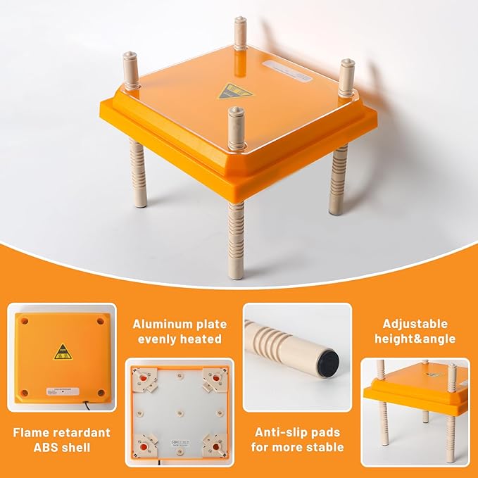 Brooder Heater for Chicks, 10" x 10" for 15 Chicks Heating Plate with Adjustable Height and Angle 15W Chicken Brooder Warm Like Mother Hen