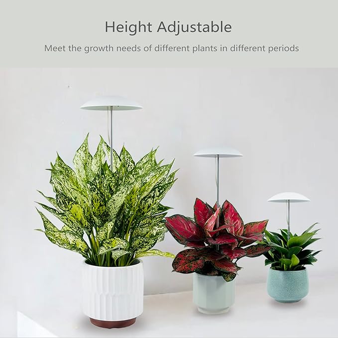 LED Grow Lights for Indoor Plants 4 Pack, Smart USB Small Full Spectrum Plant Lights with Remote, Height Adjustable, Auto On/Off Timer, Ideal for Home Decoration, Black