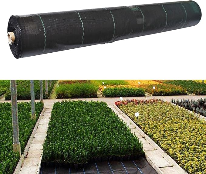 findmall 6ft x 300ft Garden Weed Barrier Fabric Multi Size Plastic Roll Cloth Water Permeable for Agricultural Planting Gardening Decorative Patio Arrangement Greenhouse Planting