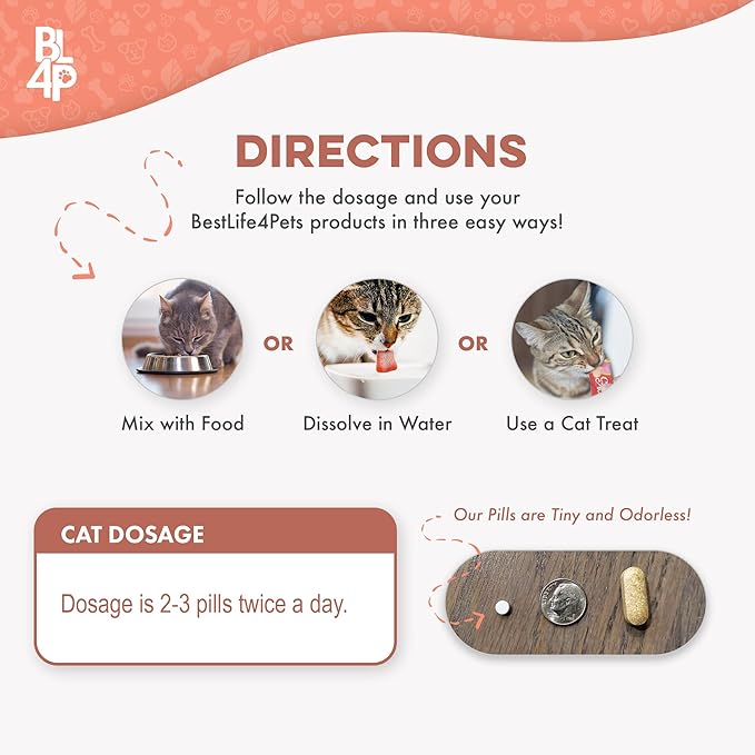 Mange Support for Cats, Natural Ear Mite & Cat Itchy Skin Relief, Relieves Welts, Scabs, Red and Flaky Skin, Shedding, Patchy Fur and Excessive Grooming, Total Cat Skin and Coat Care, 400 Tiny Pills