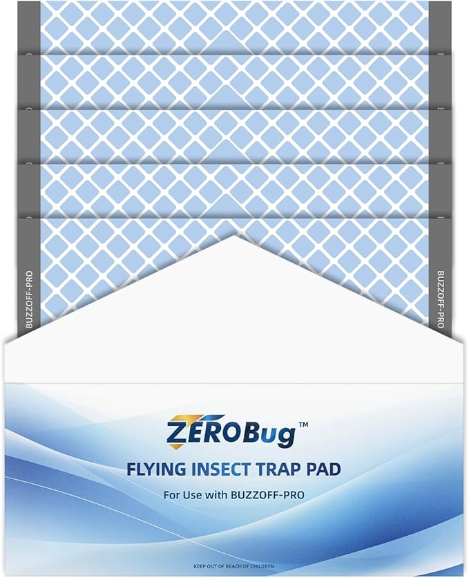 Sticky Fly Trap Refills 5-Pcs for BUZZOFF PRO Zapper, Fruit Fly Catcher Glue Boards for Indoor Use, Odourless, Mess-Free Insect Control