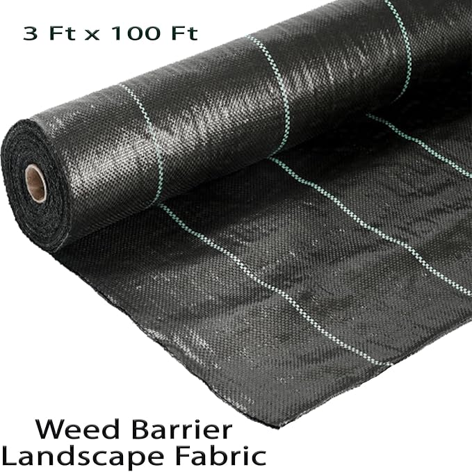Ashman Landscape Fabric Weeds Blocking Mat 3' x 100', Heavy-Duty Weed Barrier Protection for Gardens and Landscaping