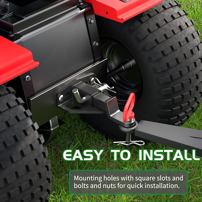 Zero Turn Lawn Mower Hitch with 1-1/4" Receiver,6mm Thicker Heavy Duty Steel Trailer Receivers Hitch, Compatible with Many Models Lawn Mower, Tractor, Trailer, Golf Cart Etc