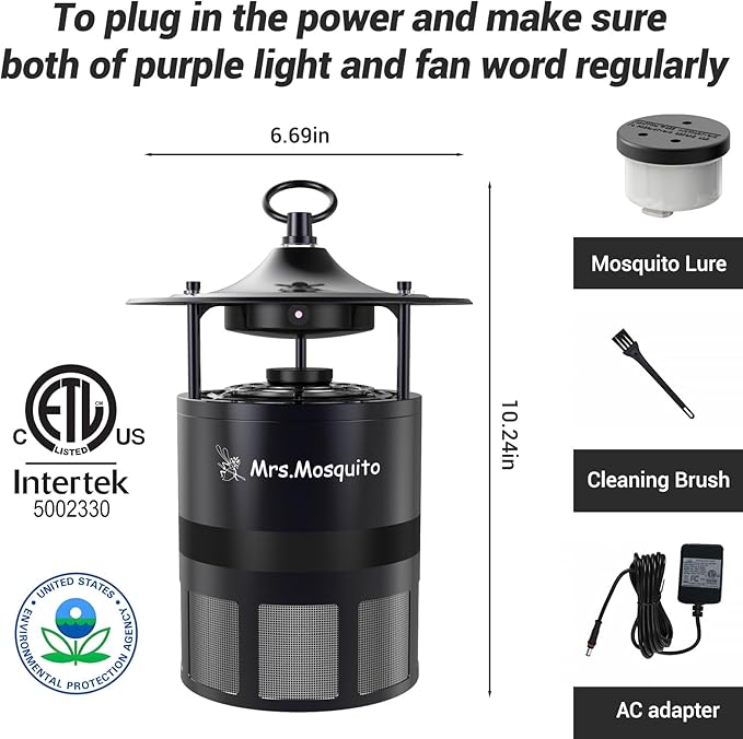 Outdoor Mosquito Trap β Premium Stainless Steel Insect Killer with UV Light & Octenol Lure, Rainproof, Ultra-Quiet, 15,000-Hour Lamp Life, Safe for Family & Pets